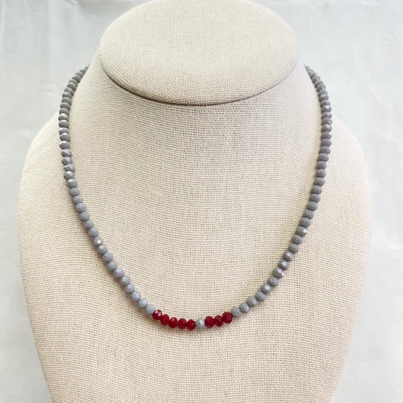 Mia//  Mulberry Beaded Delicate Necklace (EPJ-NSBA11-MR)