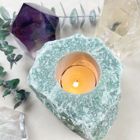 Rough Green Aventurine Chunk Candle Holder (EPJ-HDDA17-4)