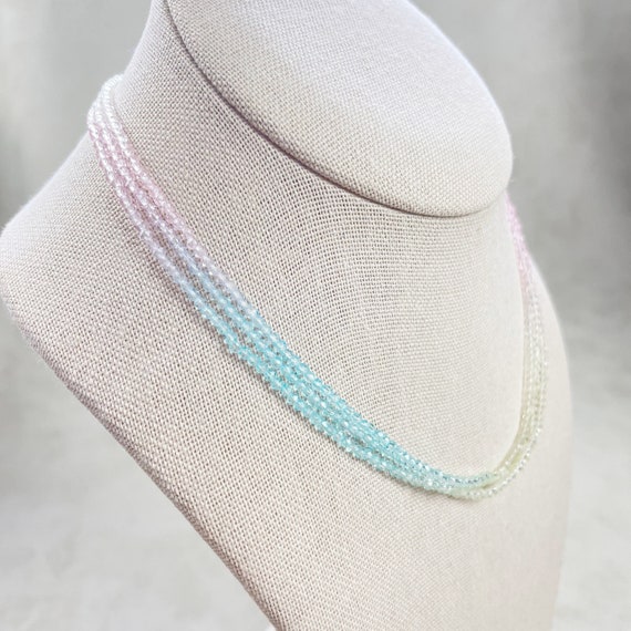 Vos// Unicorn Triple Crystal Beaded Necklace (EPJ-NSBB18-UC)