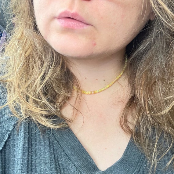 Igni// Yellow Fire Opal Heishi Beaded Necklace (EPJ-NSBB14-YW)
