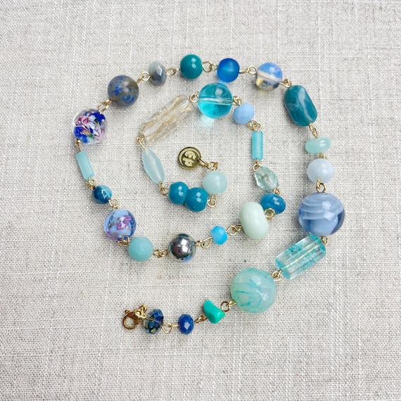 Gem Rosie/// Colorful Crystal Rosary Beaded Necklace (DEJ-BBCC14-1)