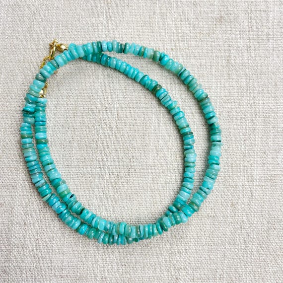Dyed Turquoise Shell Beaded Necklace (EPJ-NSC14-TQ)