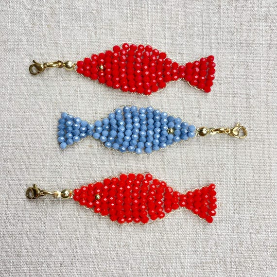 Gummie// Glass Beaded Fish Charm Key-chain (EPJ-KCA10)