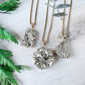 Gold Pyrite Prong Necklace (EPJ-NAAG11)