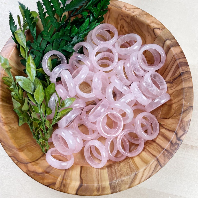 Rose Quartz 6mm Band Ring-FRAGILE Please Read Description image 7