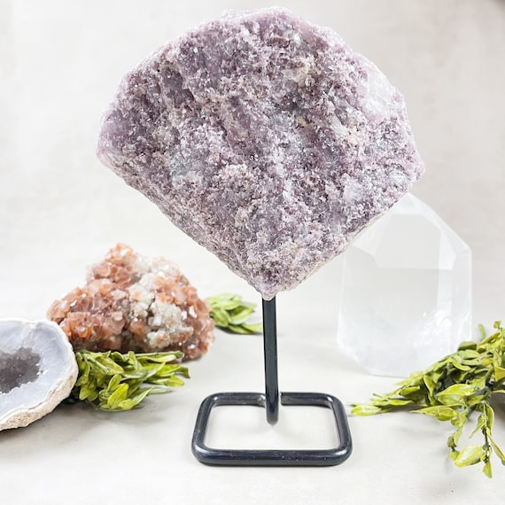 Lepidolite Crystal Cluster on Metal Stand (EPJ-HDH11-2)