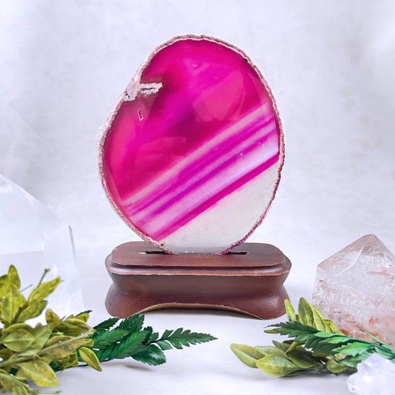 Pink Agate Slice on Base (EPJ-HDH12-6)