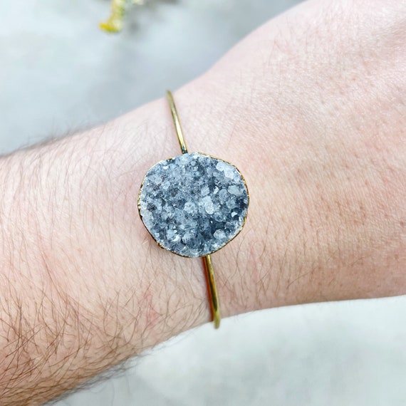 Gold Druzy Cuff Bracelet (EPJ-BC20BAA12-8)