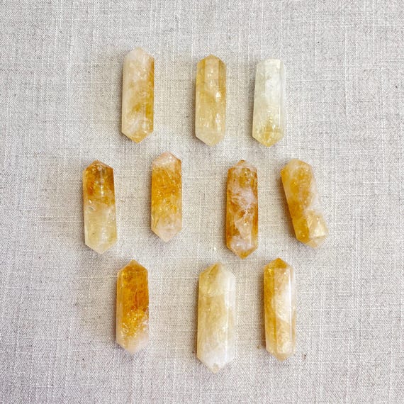 Golden Amethyst Citrine Double Terminated Point Carving (EPJ-HCAA55-GAC)