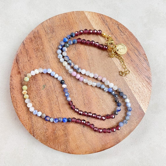 Etus// Night Gemstone Beaded Necklace (EPJ-NSBB19-NG)