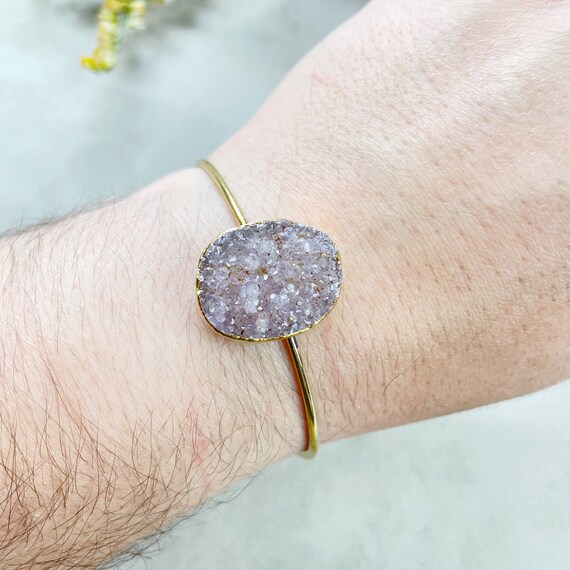 Gold Druzy Cuff Bracelet (EPJ-BC20BAA12-9)