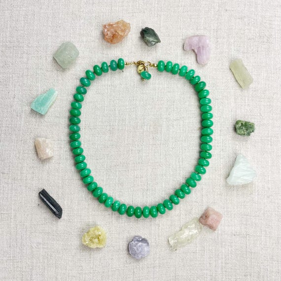 Bright Green Jade 10mm Hand Knotted Beaded Necklace (EPJ-NSBA27-BG)