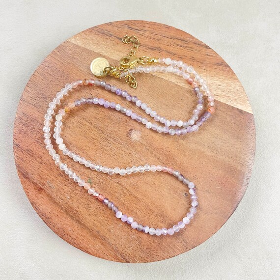 Etus// Mist Gemstone Beaded Necklace (EPJ-NSBB19-MT)