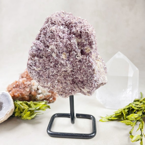 Lepidolite Crystal Cluster on Metal Stand (EPJ-HDH11-1)