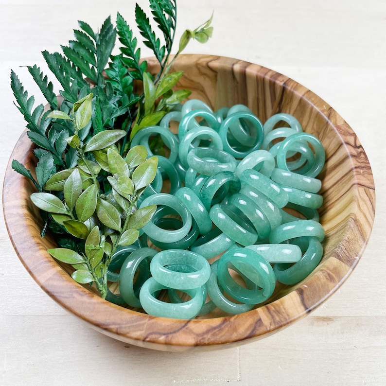 Green Aventurine 6mm Band Ring FRAGILE Please Read image 4