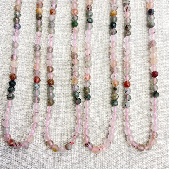 Multi Color Rutilated Quartz Beaded Necklace (EPJ-NSC19)