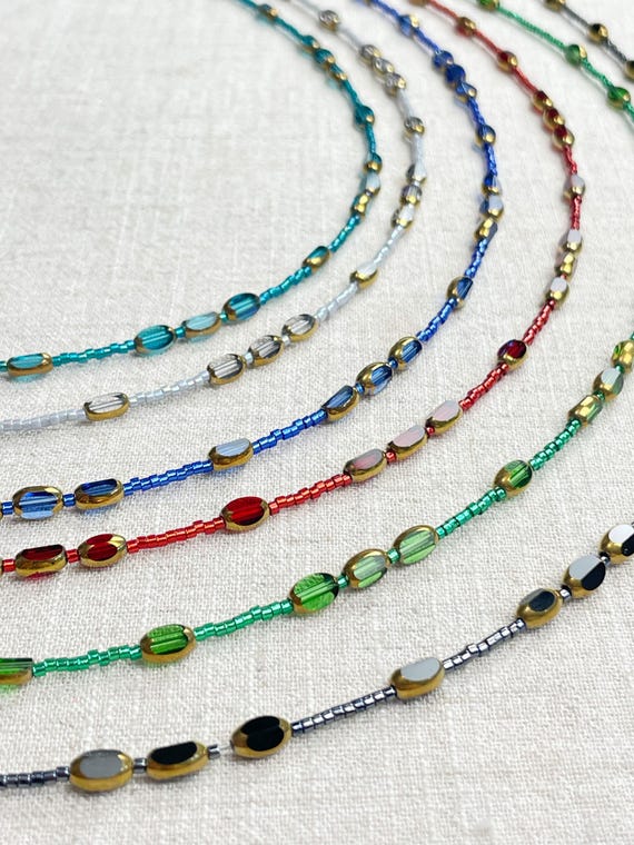 LUMINA// Iridescent Crystal Beaded Delicate Necklace (EPJ-NSD11)