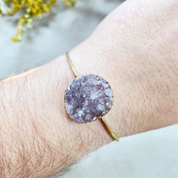 Gold Druzy Cuff Bracelet (EPJ-BC20BAA12-4)