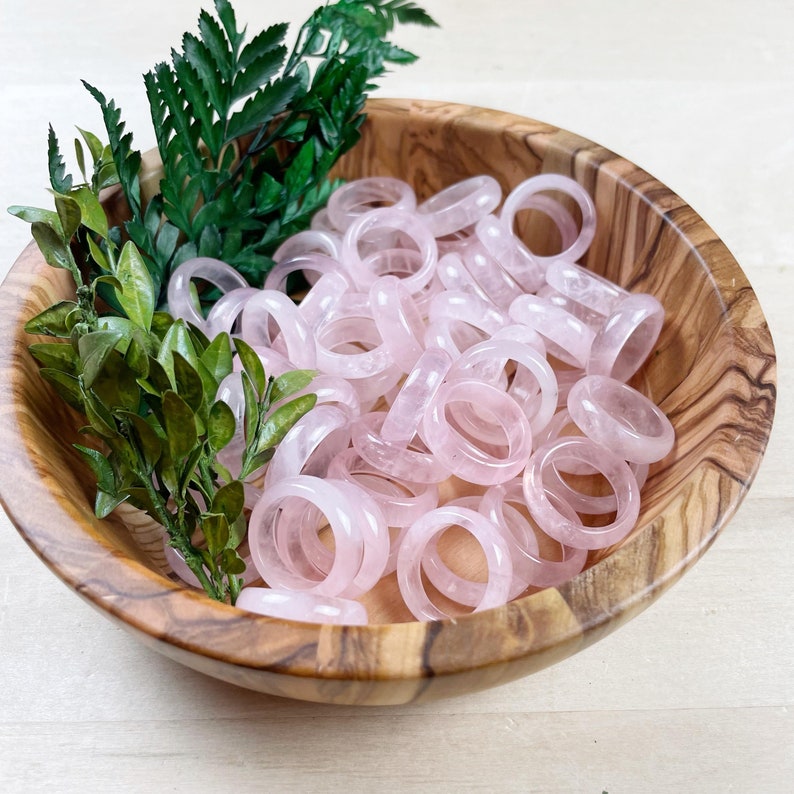 Rose Quartz 6mm Band Ring-FRAGILE Please Read Description image 8