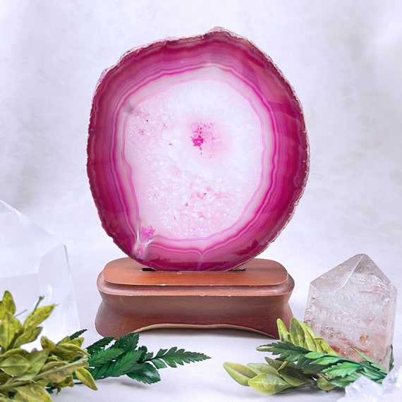 Pink Agate Slice on Base (EPJ-HDH12-7)