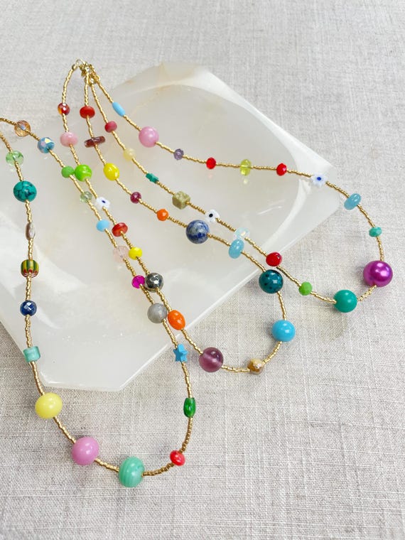 Curio// Confetti Beaded Delicate Necklace (EPJ-NSD23)