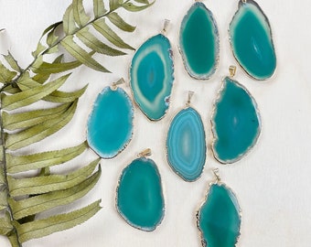 ゴールドグリーンアゲートスライスネックレス（EPJ-N24A43） - Etsy 日本