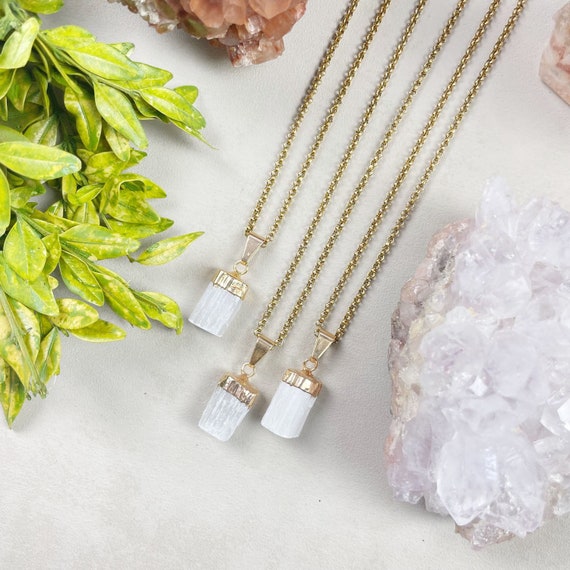 Gold Mini Selenite Necklace (EPJ-NA16)