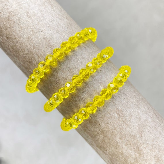 Gloria// Translucent Yellow Crystal Beaded Bracelet (EPJ-BSBB12-TY)