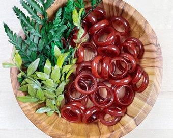 Carnelian 6mm Band Ring-FRAGILE- Please Read Description (EPJ-RCBR13)