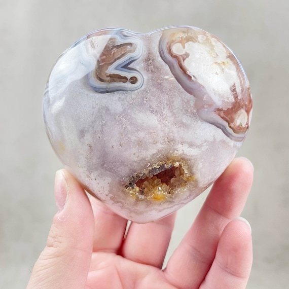 Flower Agate Heart Carving (EPJ-HDHA15-19)