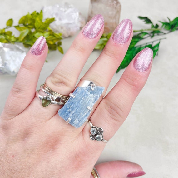 Silver Blue Kyanite Cuff Ring (EPJ-RC20AAA12-1)