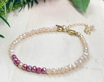 Autumn Mia// Carmel Crystal Beaded Delicate Bracelet (EPJ-BSBA11-CL)