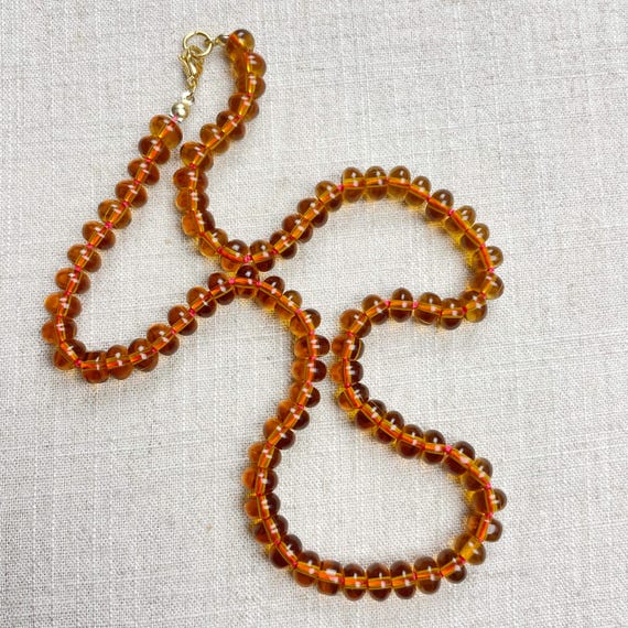 Carmel Brown Glass Hand-knotted Beaded Necklace (EPJ-NSC13-CB)