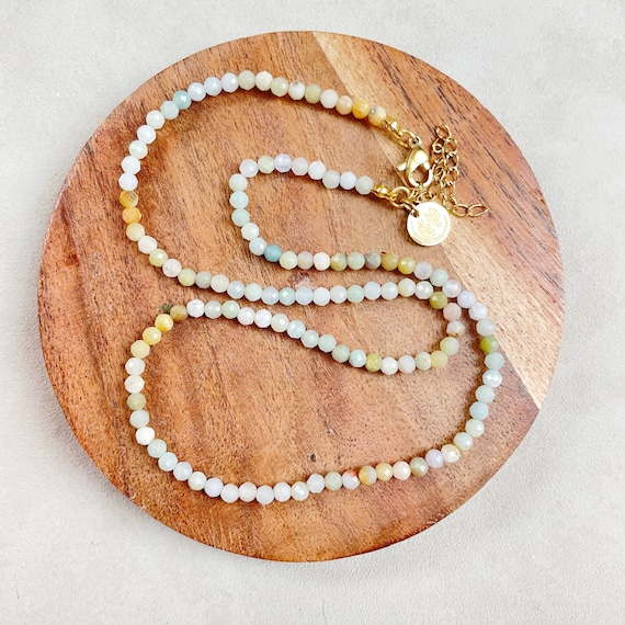 Etus// Seafoam Gemstone Beaded Necklace (EPJ-NSBB19-SF)