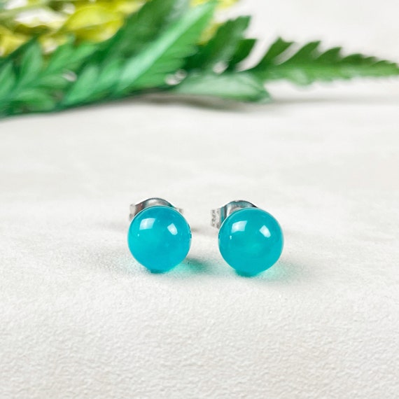 Silver 6mm Russian Amazonite Orb Stud Earrings (EPJ-ERBA13-RA)