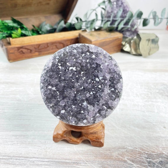 Amethyst Druzy Geode Orb, Gemstone Orb Sphere, Home Decor, Natural Gemstone Crystal Orb (EPJ-HD20AAA11-4)