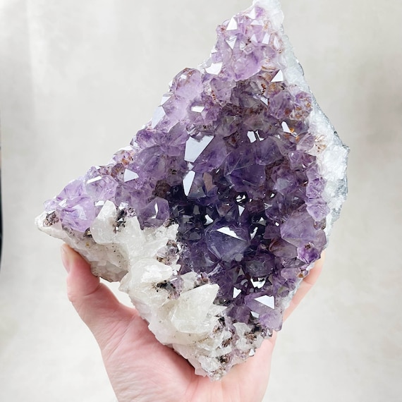 Amethyst Cluster with Calcite Inclusion (EPJ-HDSA22-6)