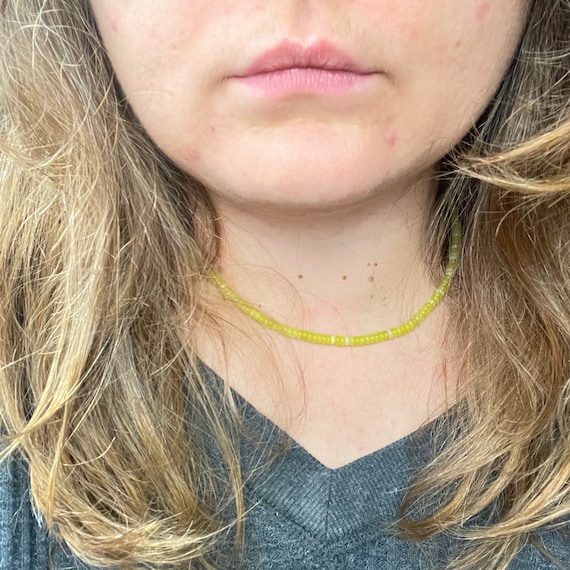 Zara// Lemon Jade Beaded Gemstone Necklace (EPJ-NSBA19-LJ)