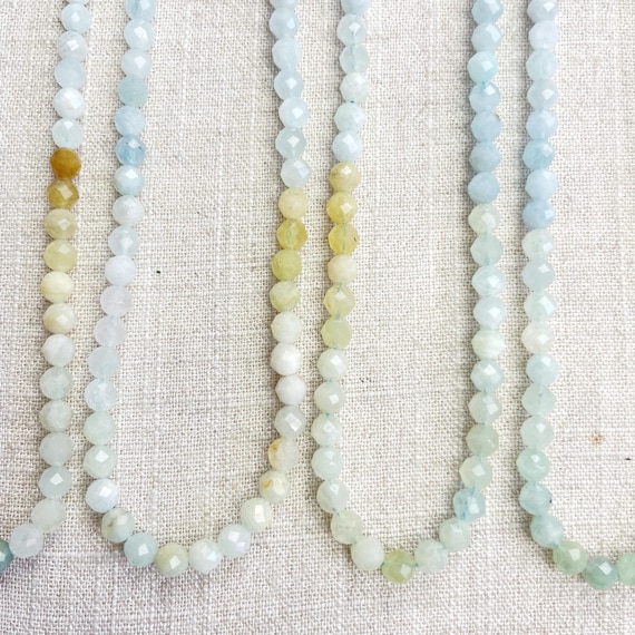 Multi Color Aquamarine Beaded Necklace (EPJ-NSC21)