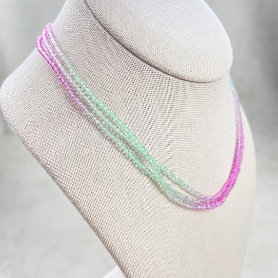 Vos// Fiesta Triple Crystal Beaded Necklace (EPJ-NSBB18-FT)