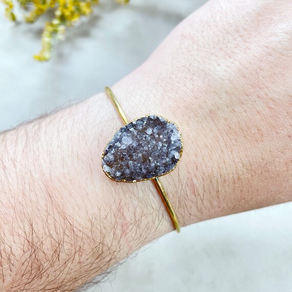 Gold Druzy Cuff Bracelet (EPJ-BC20BAA12-7)