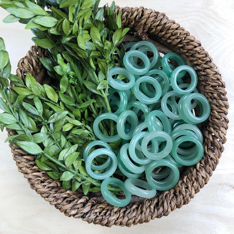 Green Aventurine 6mm Band Ring FRAGILE Please Read image 10