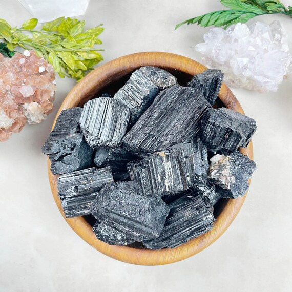 Natural Black Tourmaline Chunk Cluster (EPJ-HACT37)