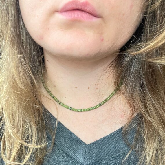 Zara// Nephrite Jade Beaded Gemstone Necklace (EPJ-NSBA19-NJ)