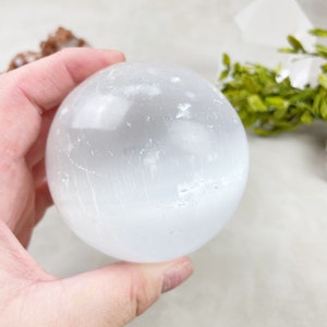 Selenite Satin Spar Sphere Orb (EPJ-HSSA23-7)