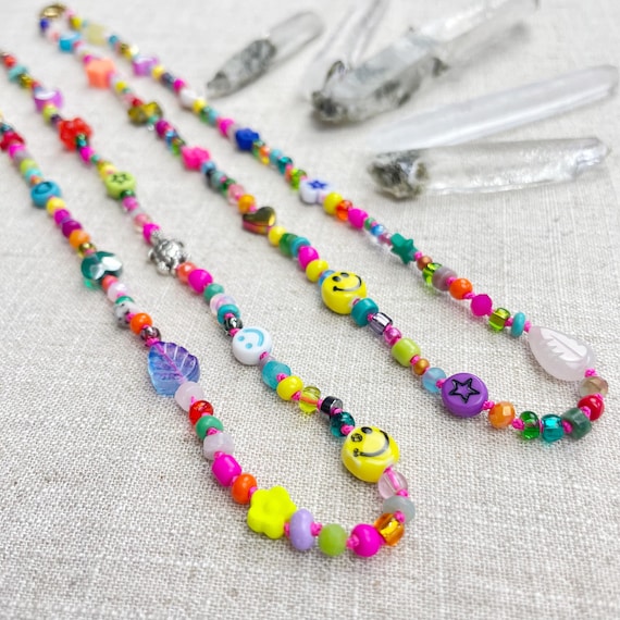 MADE to ORDER/// Dainty Confetti/// Colorful Crystal Gemstone Hand Knotted Beaded Necklace (DEJ-BBCA10-D)