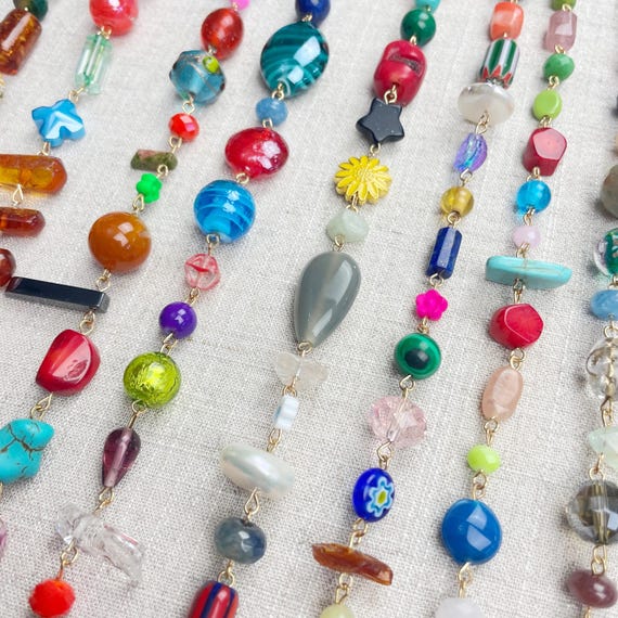 MADE to ORDER: Gem Rosie/// Colorful Crystal Rosary Beaded Necklace (DEJ-BBCC13)