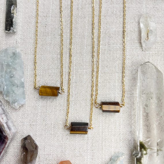 Tiger Eye Bead Delicate Necklace (EPJ-NAAE61-TE)