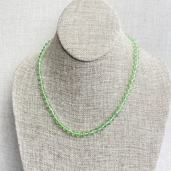 Barb// Translucent Mint Crystal Beaded Hand-knotted Necklace (EPJ-NSBA10-TMN)