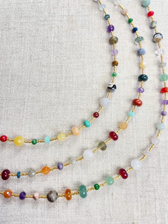 Fable// Gemstone Beaded Delicate Necklace (EPJ-NSD23)